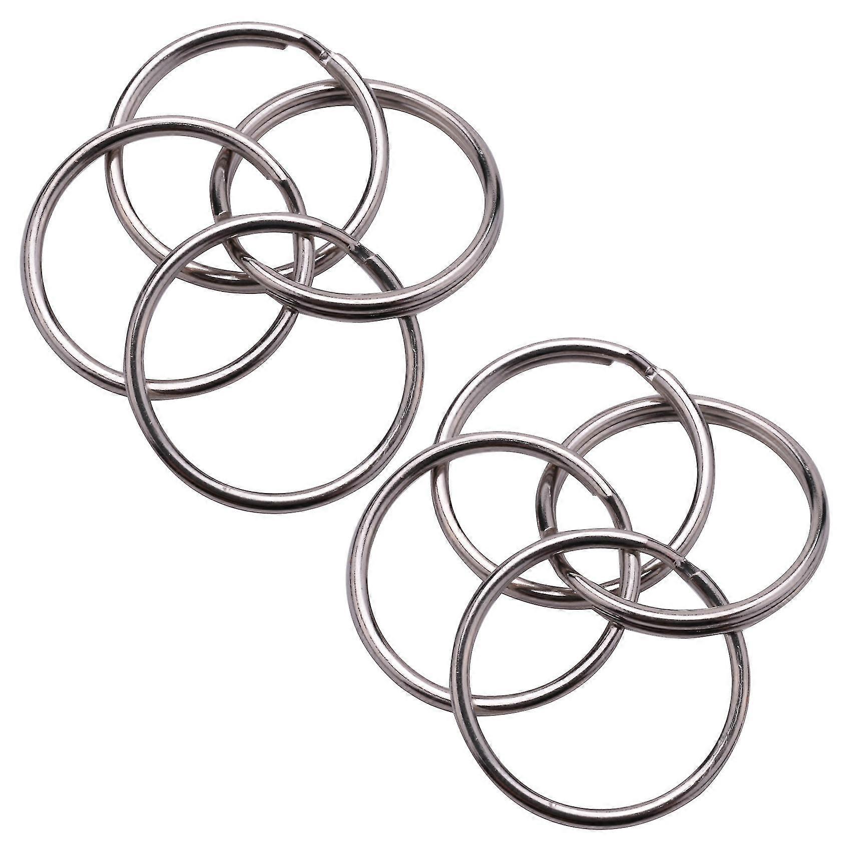 100x Split Keyring Keychain Key Ring Loop Holder Clasps Keyfob Connector 25mm