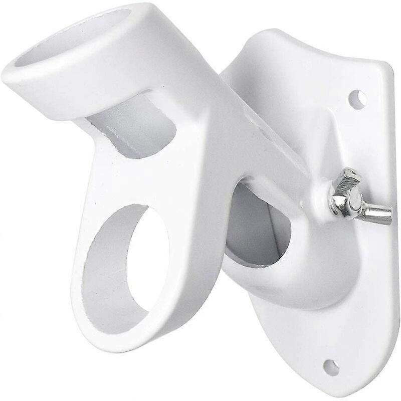 Adjustable Flag Pole Support Flag Holder Aluminum Flag Pole Base with Two Positions for One Flag Poles (White), Home and School Accessory
