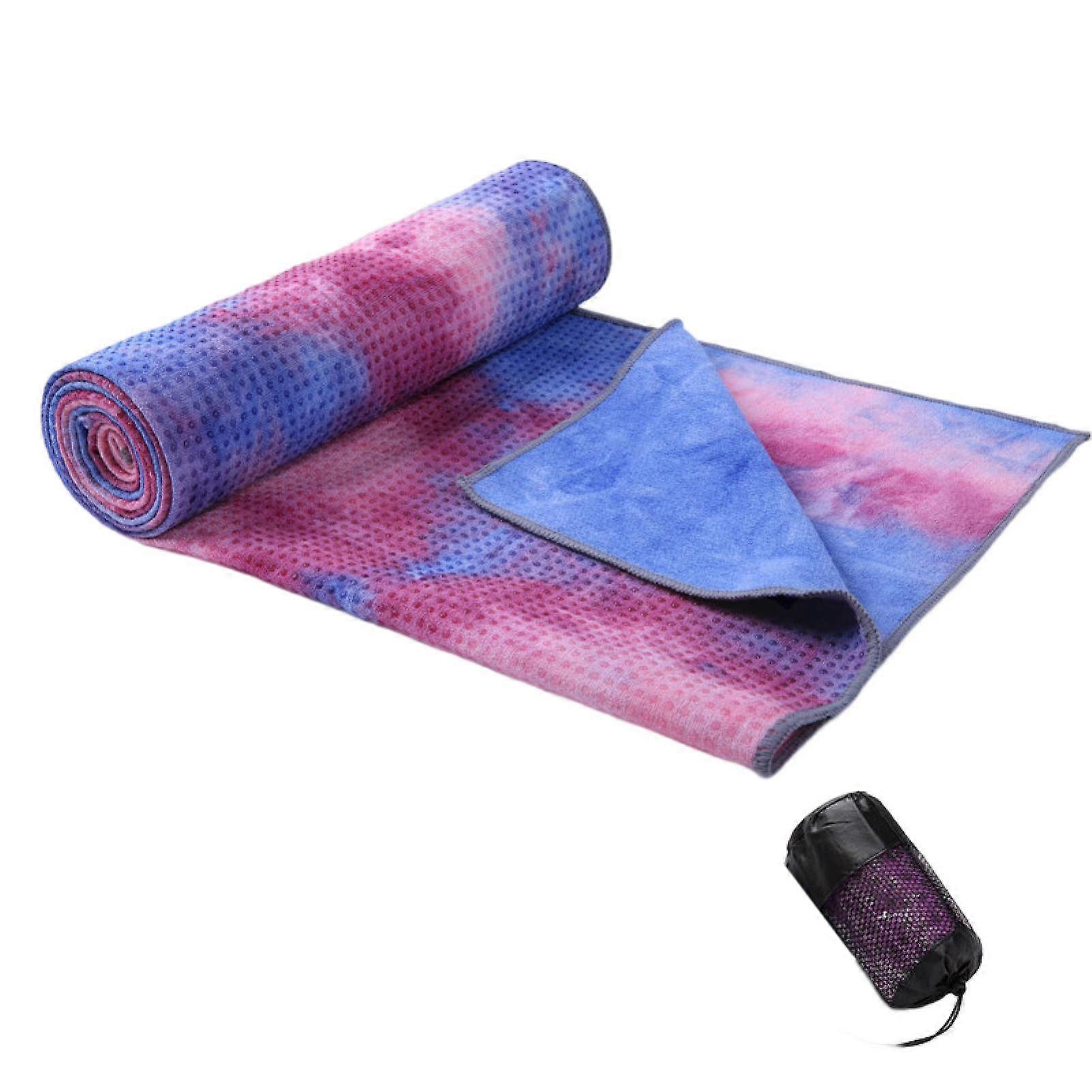 Yoga Towel Sweat Absorption Extra Soft Non-Slip Washable Non-Fading Superfine Fiber Workout Towel Yoga Mat with Anti-slip Grip Dots for Gym KAESI