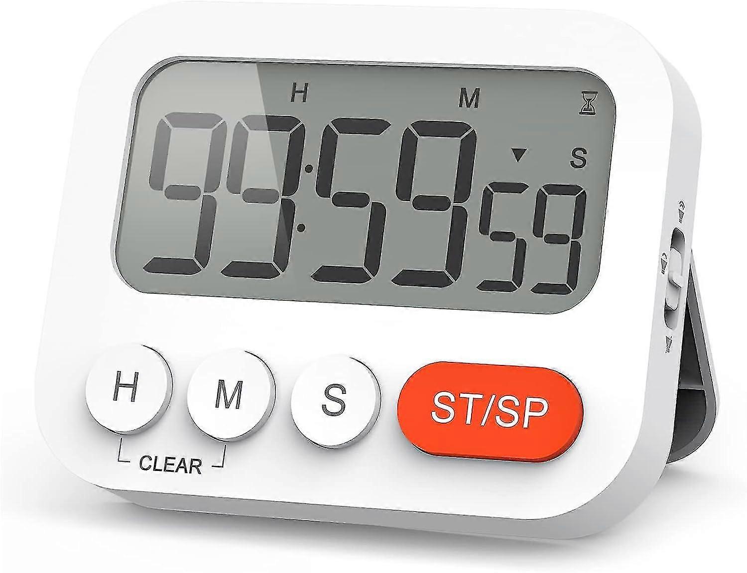 Digital Timer Egg Timer Digital Kitchen Timer With Clock, Stopwatch, Alarm Clock, Magnet, 3-level Volume, Lcd Display For Learning, Cooking, Sports