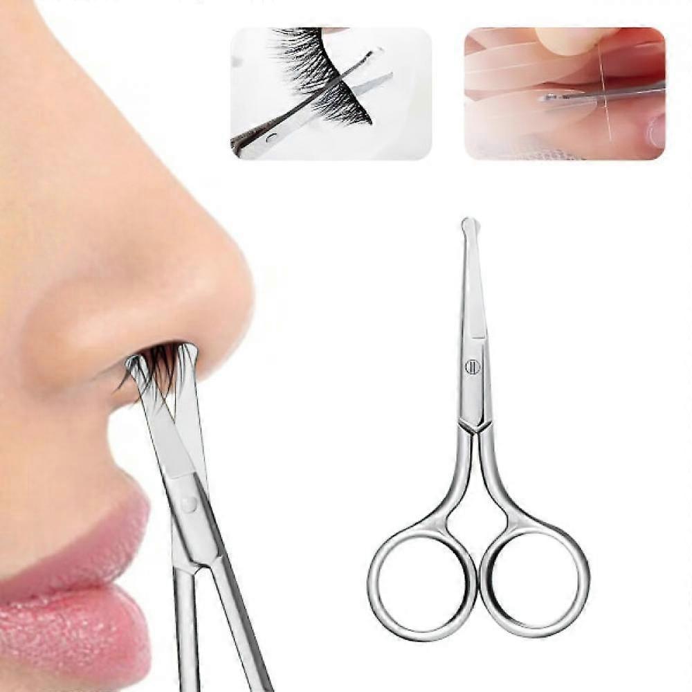 Nose Trimmer With Round Scissors in Stainless Steel