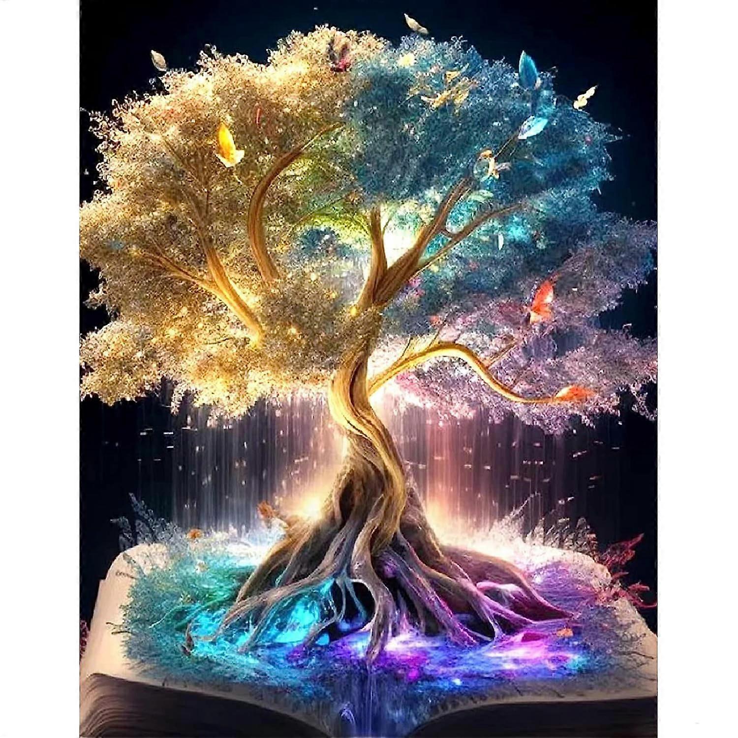 Diamond painted magic tree 30x40cm