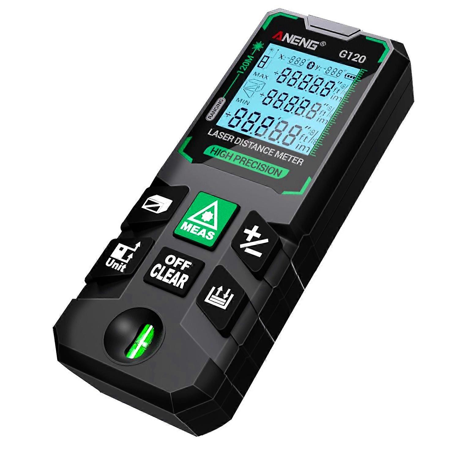 ANENG G120 Portable Handheld Laser Rangefinder 120m Measuremen Range Green Beam Laser Distance Measu