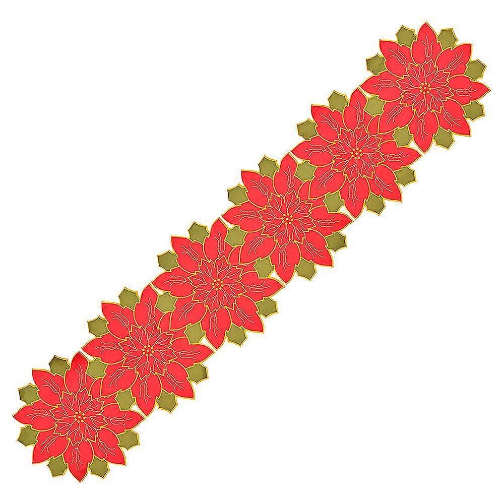 Christmas Applique Flower Table Runner