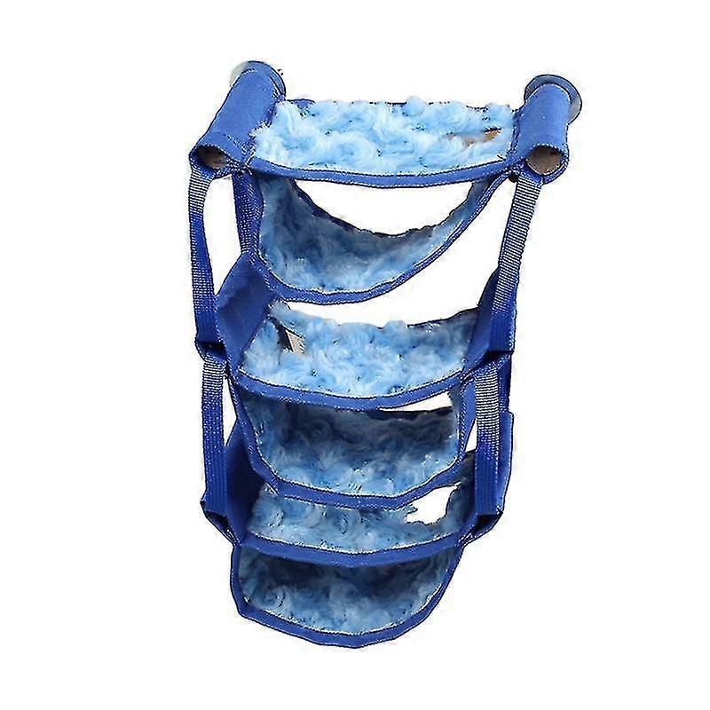 Small Pet Hammock Multi-layer Perched Hammock Warm Bed House Cage Nest For Hamster Chinchilla Rat Gerbil (blue)