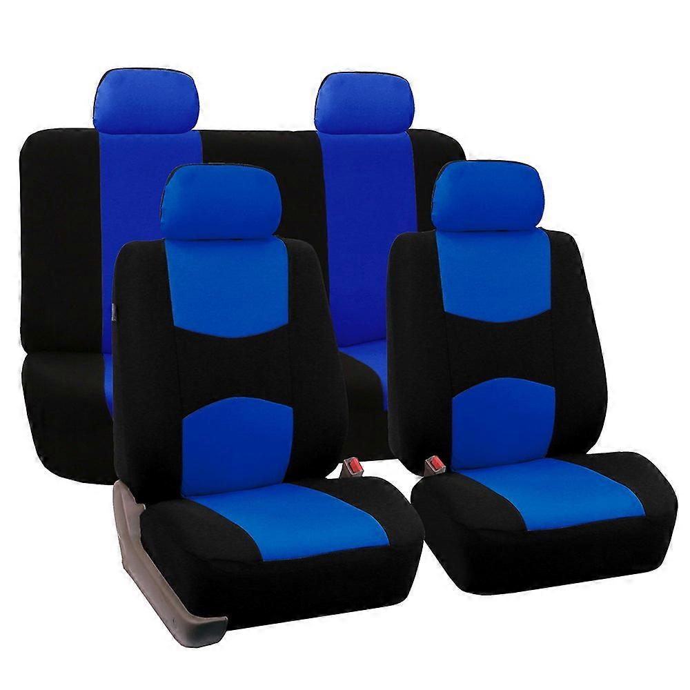 9 Pack Universal Flat Cloth Fabric κάλυμμα καθισμάτων αυτοκινήτου μπλε και μαύρο