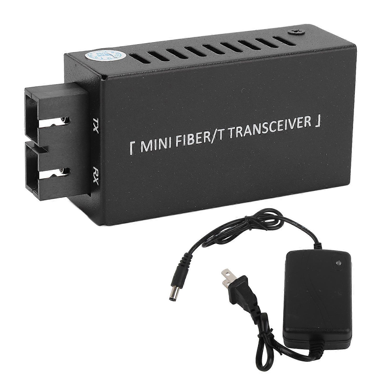 Ethernet Medienkonverter 20km 1000M Single Mode Tx1310nm SC DC5V1A Mini Glasfaser Transceiver 100?240V US Stecker