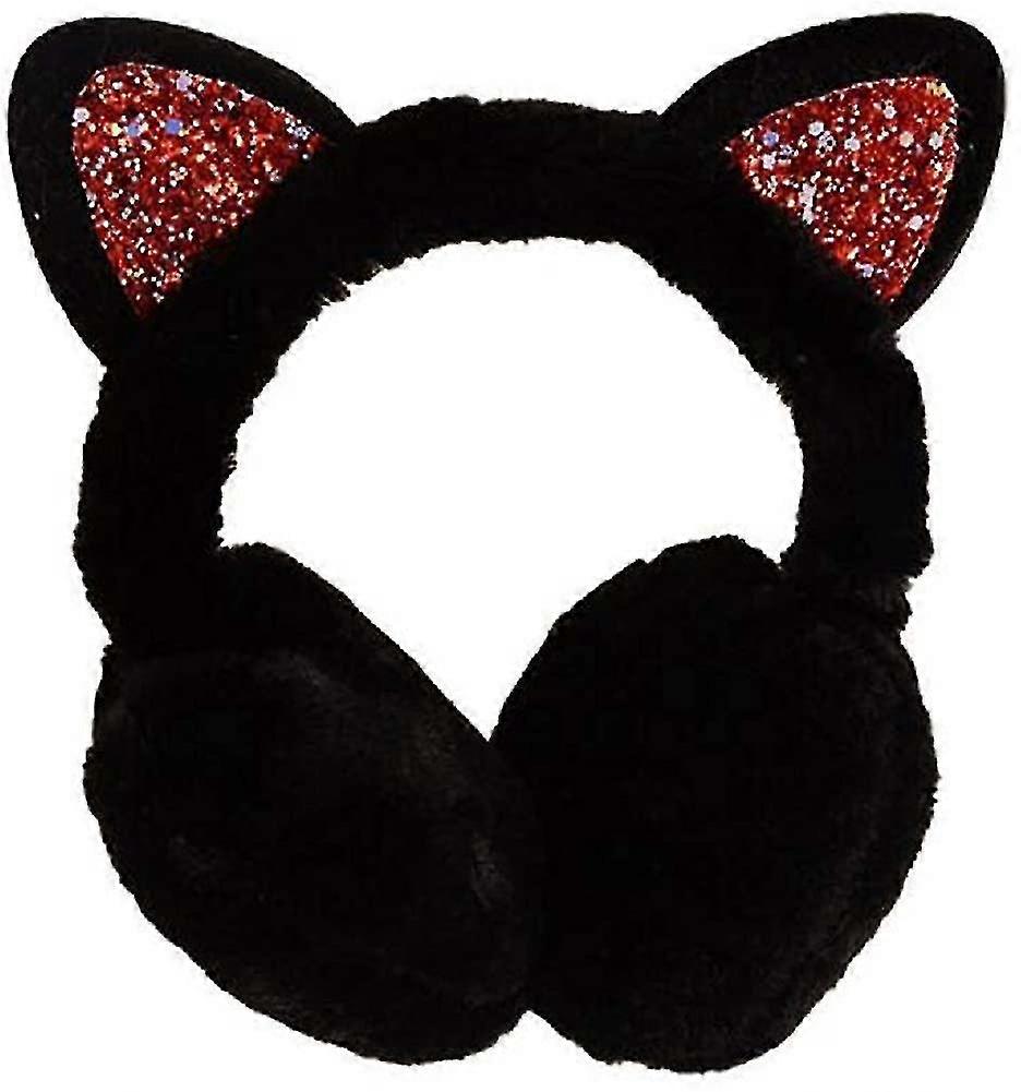 Filles Cache-oreilles Paillettes Mignon Chat OreilleS Muffs En Peluche Colorée Design ChaleurEux