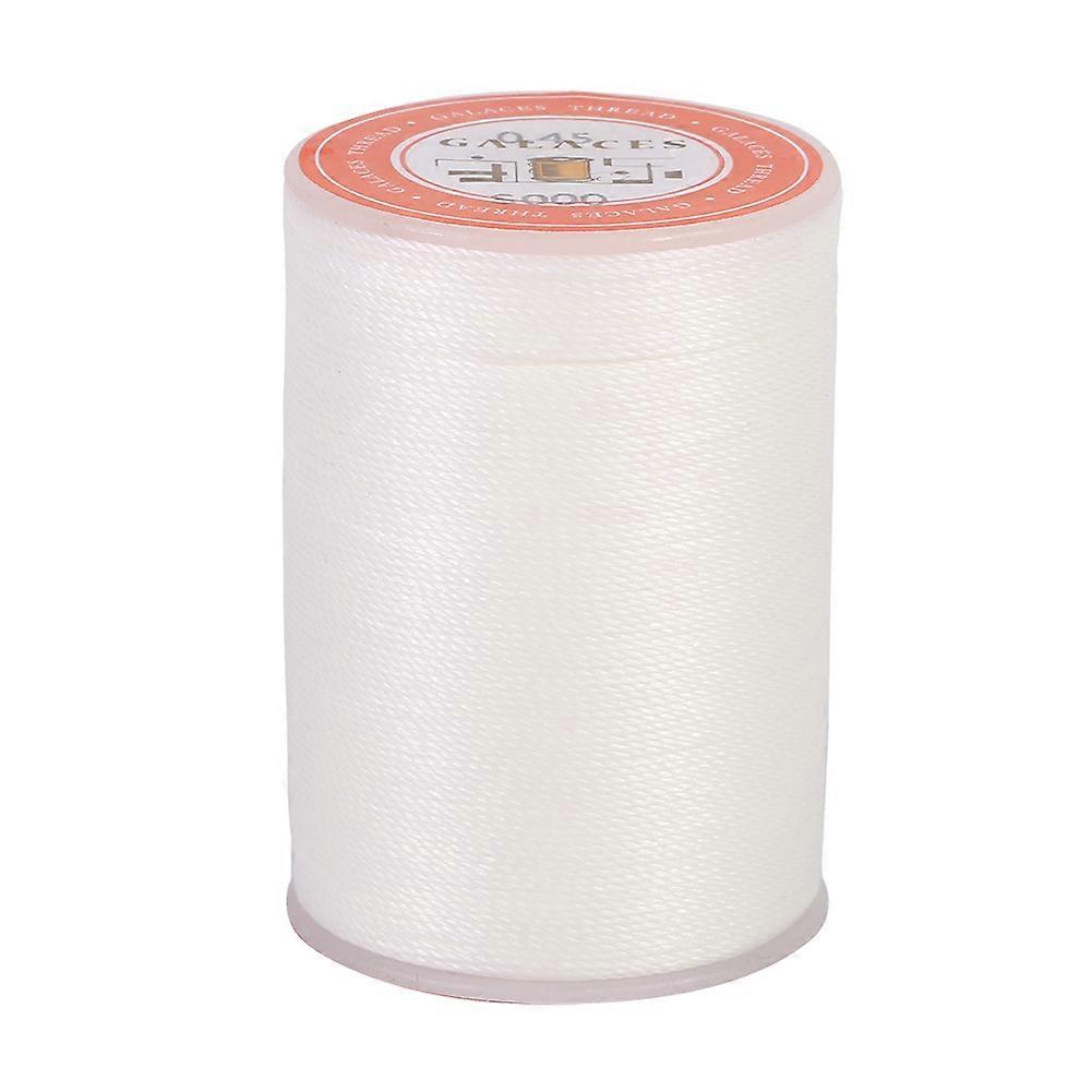 160m/Roll 0.45mm Polyester Leather Sewing Round Waxed Thread Cord DIY Handcrafts (White)