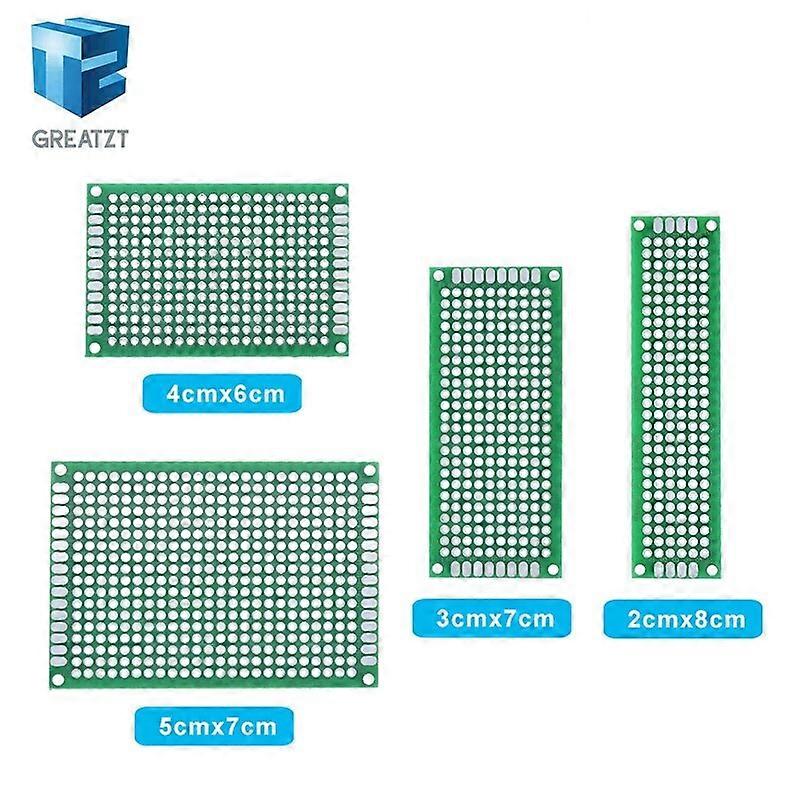 1SET=4 stk 5x7 4x6 3x7 2x8cm dobbel side kobber prototype pcb Universal Board Glassfiberplate for Arduino