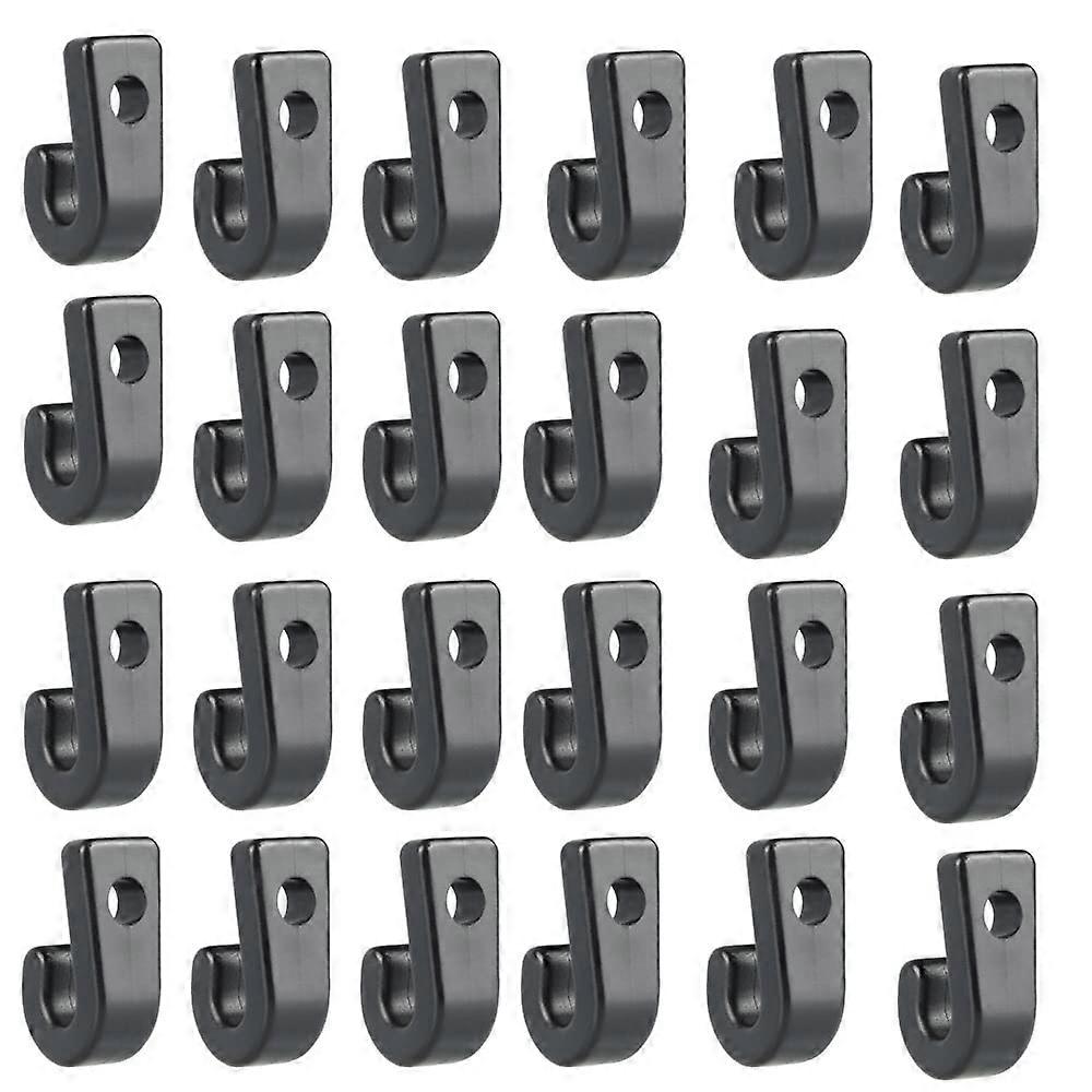 50Pcs Kayak J Hooks Black Nylon, Durable Plastic Kayak Tie Down Hooks, J Shape Hooks for Kayak Bungee Cord Canoes Boats Paddle Board Yacht Canoes Row