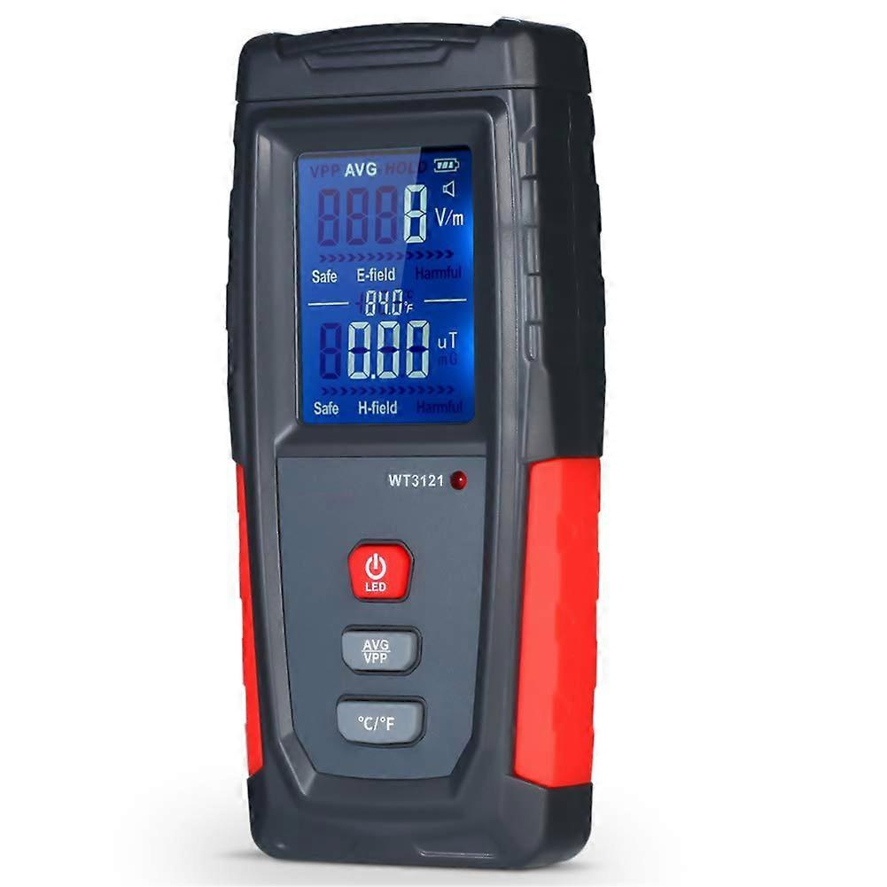 EMF Meter USB Rechargeable, Radiation Detector for Electromagnetic Field and Temperature Precise for