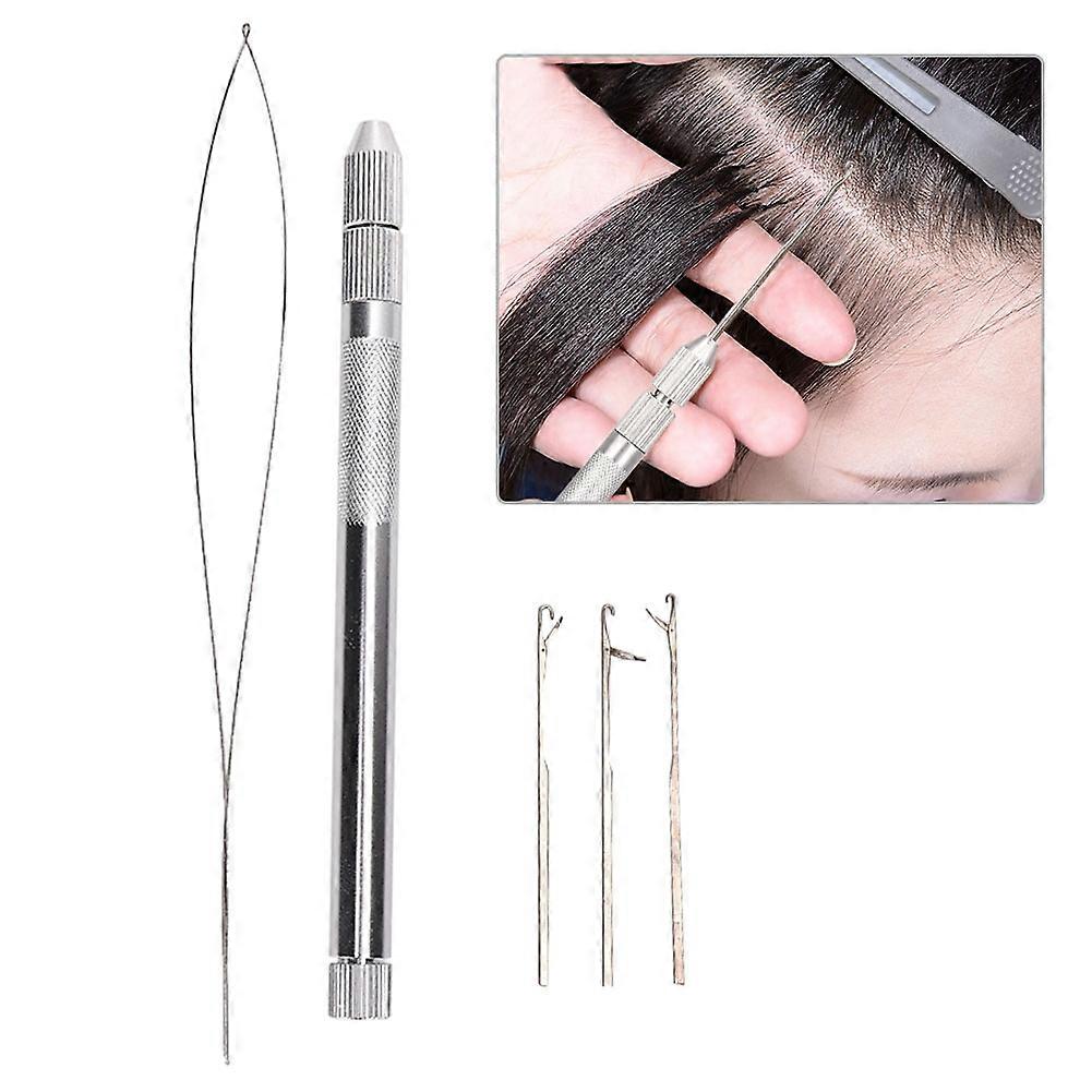 5pcs Aluminum Handle Pulling Loop Needle Micro Beads Looper Threader for Hair Extension