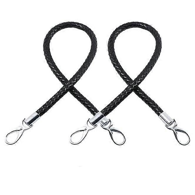 Leather Purse Handle 2 Pieces 50cm Bag Strap Purse Handle Bag Handle Strap Bag Replacement PU Leather Strap Braided Handle with Metal Buckle