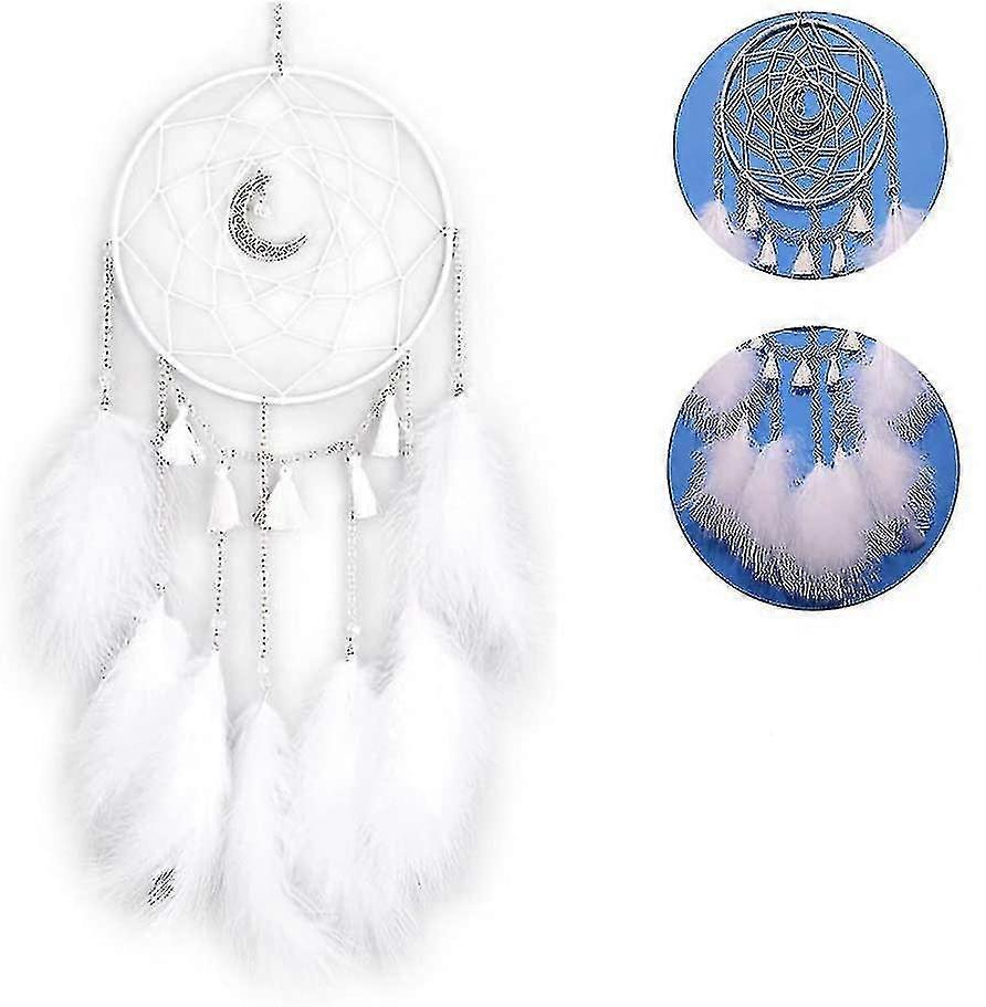 Attrape-rêves en plumes, fait main avec lumière LED