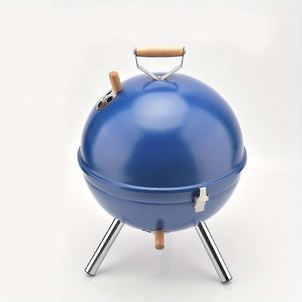 Compact & Portable Charcoal Grill - Perfect for Outdoor Beach Camping BBQs - Serves 3-5 People - Stainless Steel & Red!