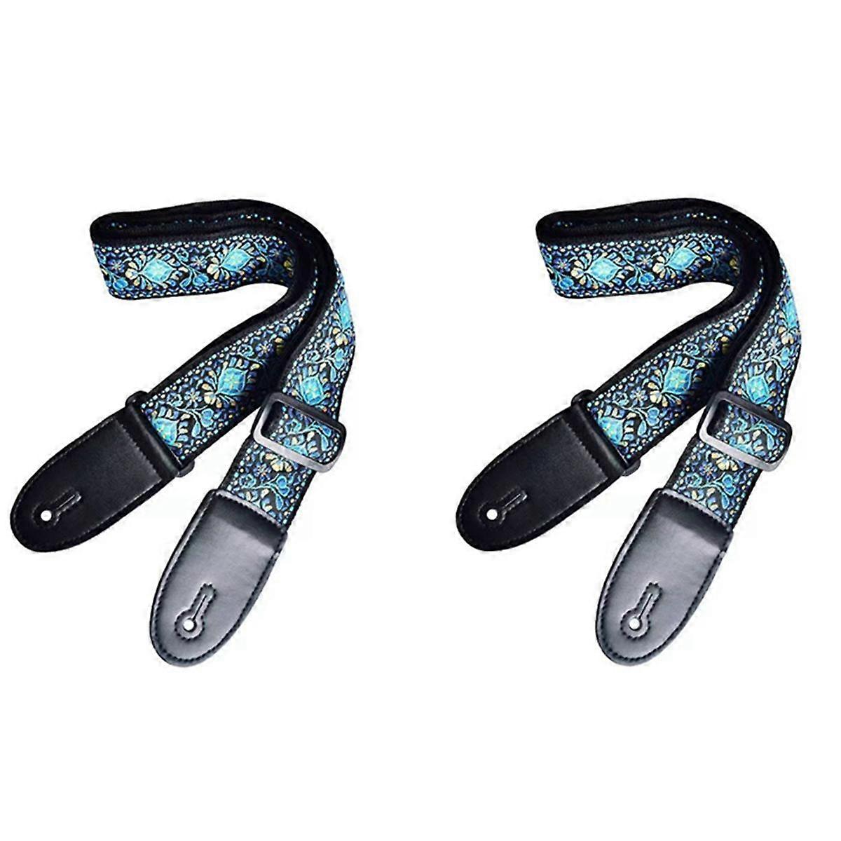 Blått mønster mote trykt akustisk elektrisk gitarrem utvidet akustisk gitarrem universell stropp