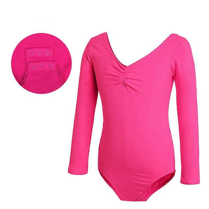 Børns dansetøj sommerpiger øvelsestøj langærmetballettøj dans Jumpsuit performance tøj
