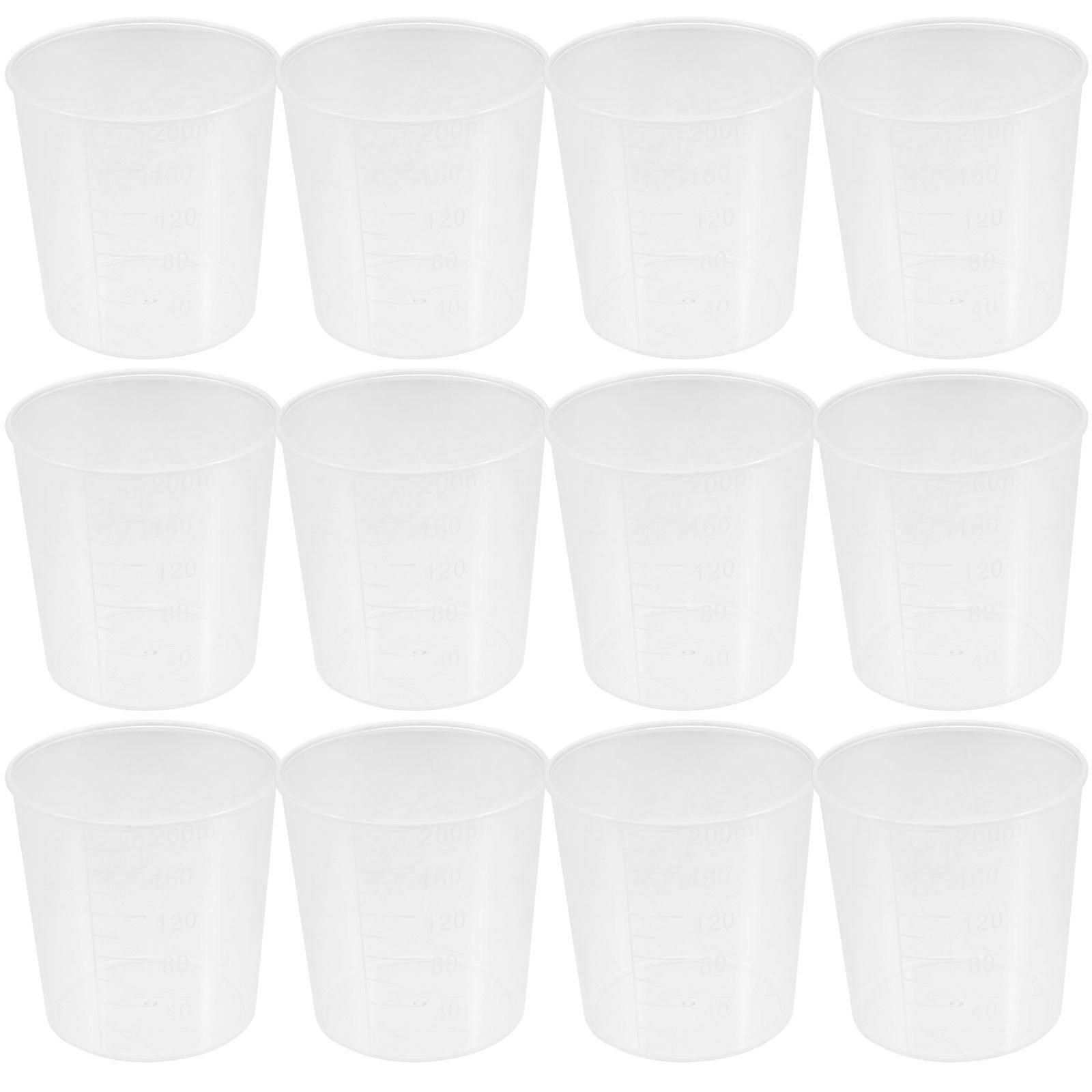 20Pcs Scale Measuring Cups Transparent Scale Cups Clear Practical Mixing Cups(200ml)