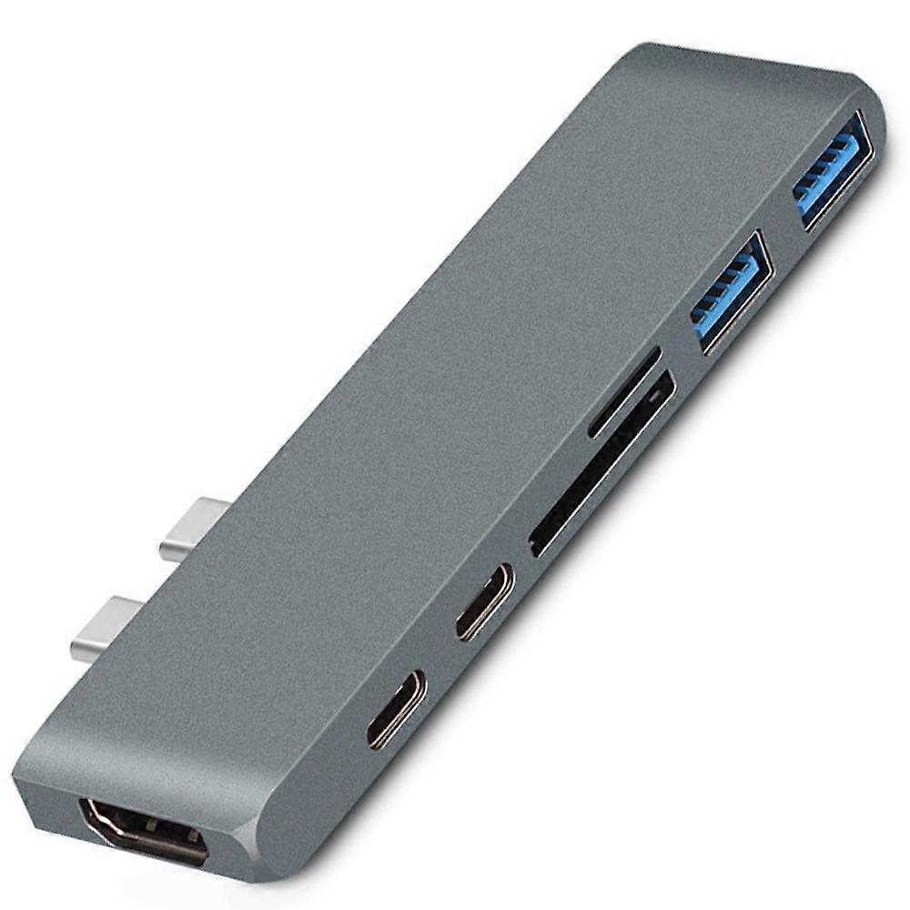 7-in-1 Multi-function Dual-head Type-c Hub Docking Station Hub for compatible with APL Laptops with US