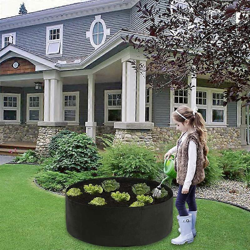 2X Raised Plant Growing Kits Garden Bed Tecido Raised Bed Garden Bag For Herb Flower Vegetable Plants Dia 24 polegadas x 8 polegadas