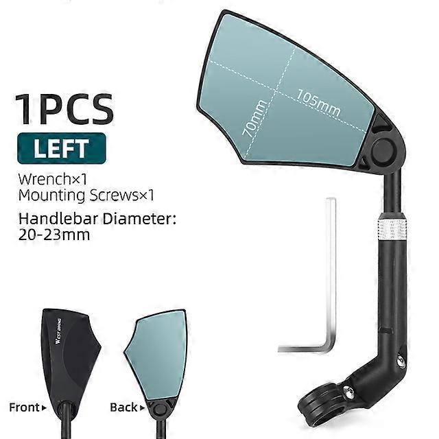 QX WEST BIKING Espejo retrovisor de bicicleta antideslumbrante telescópico flexible 360 gran angular MTB E-Bike scooter eléctrico HD espejo retrovisor