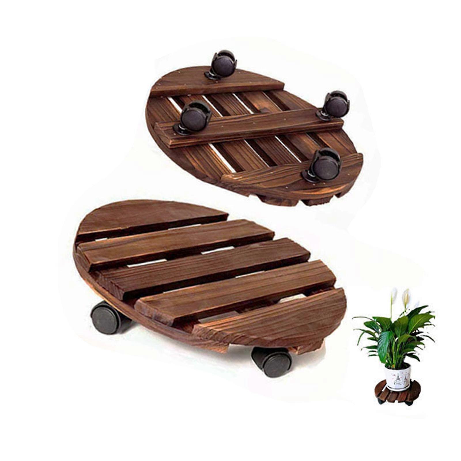 רולר מיכל עציץ פרחים מעץ גליל רולר פרחים עגול רכבת הרים - 30 ס"מ