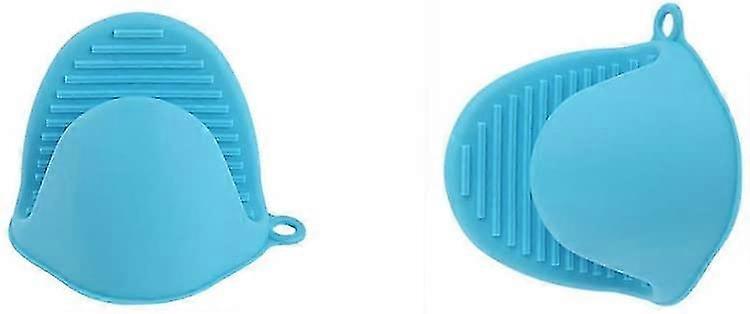 Silicone Pot Holder, Mini Kitchen Pot Holders, Heat Resistant Solution, 1 Pair (blue)