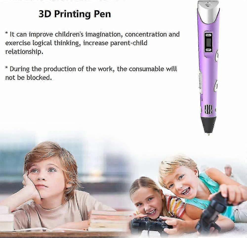 Creative 3d Printing Pen With 15 Colors Filament,compatible With Pla & Abs, Lcd Display