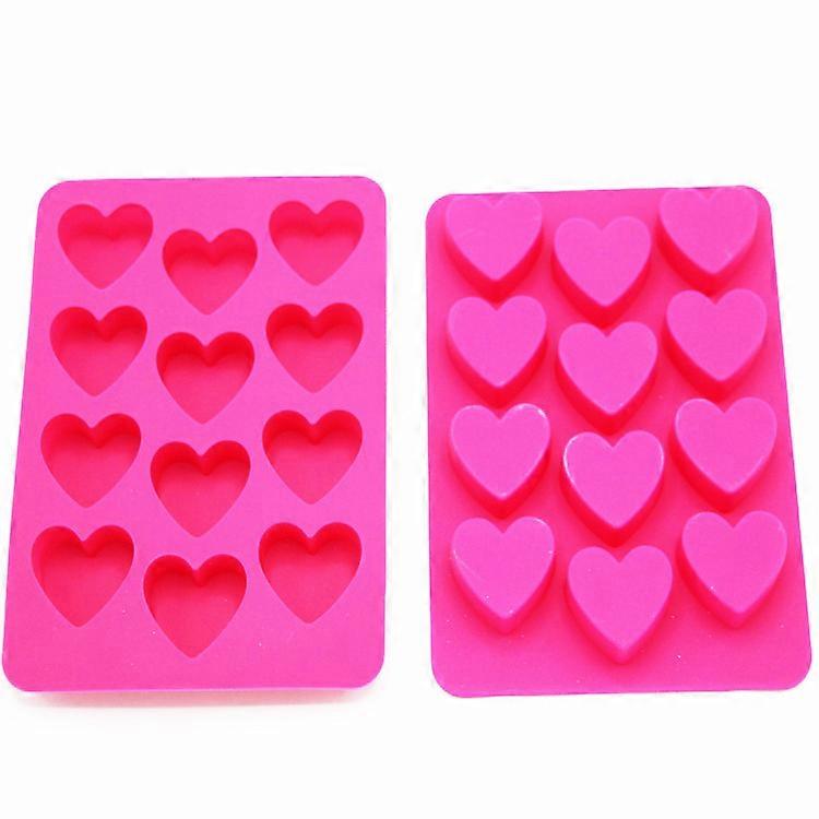 Silicone ice cube tray, heart shaped ice cube molds, pink