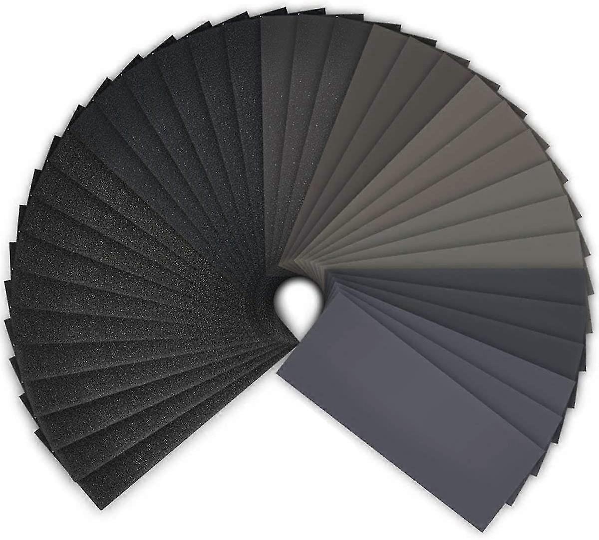 ورق صنفرة رطب وجاف 42 ورقة 1000 ورق رمل حصى متنوع للجدران الخشبية سيارة معدنية 23 * 9 سم