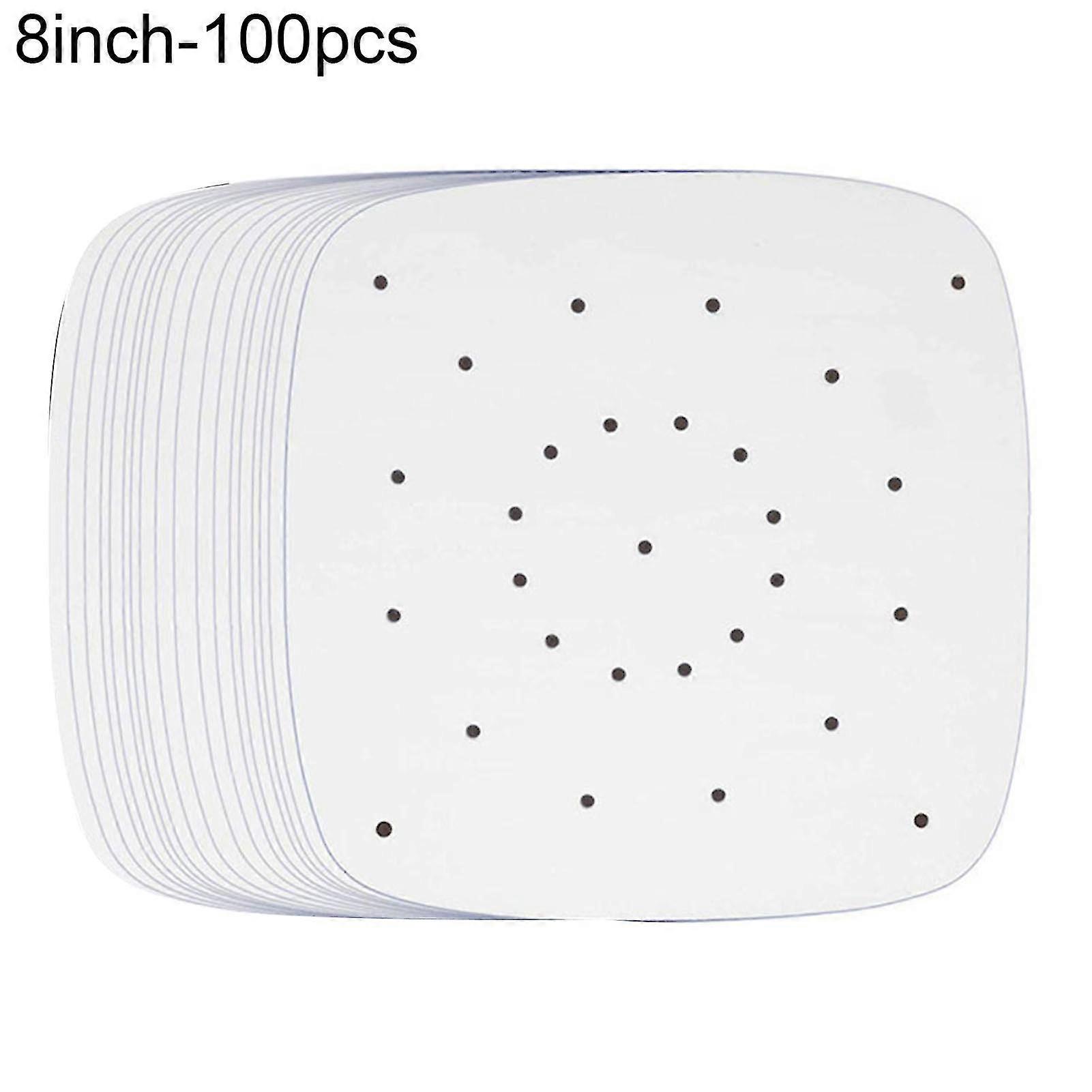 100pcs Air Fry Steamer Liners Perforated Non-stick Steaming Paper Baking Tools