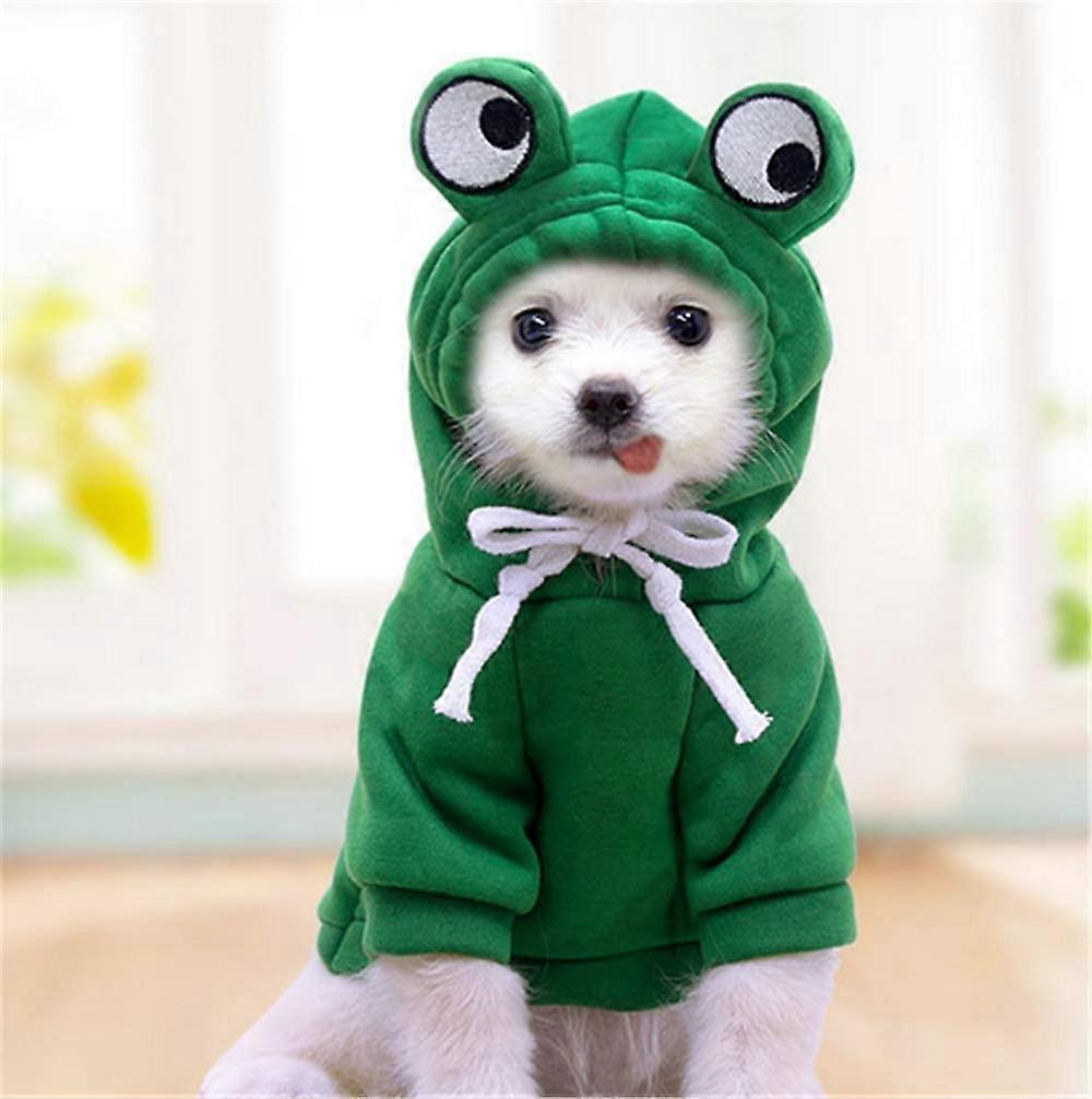 Dog Hoodie- Dog Basic Sweater Coat Cute Frog Shape Warm Jacket for