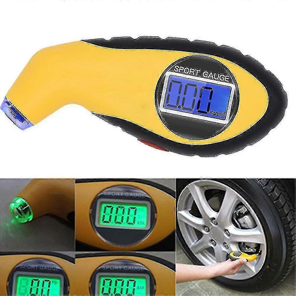 Digital Lcd Tire Air Pressure Gauge Tyre Tester Measurement Car Motorcycle Bike Van Tool