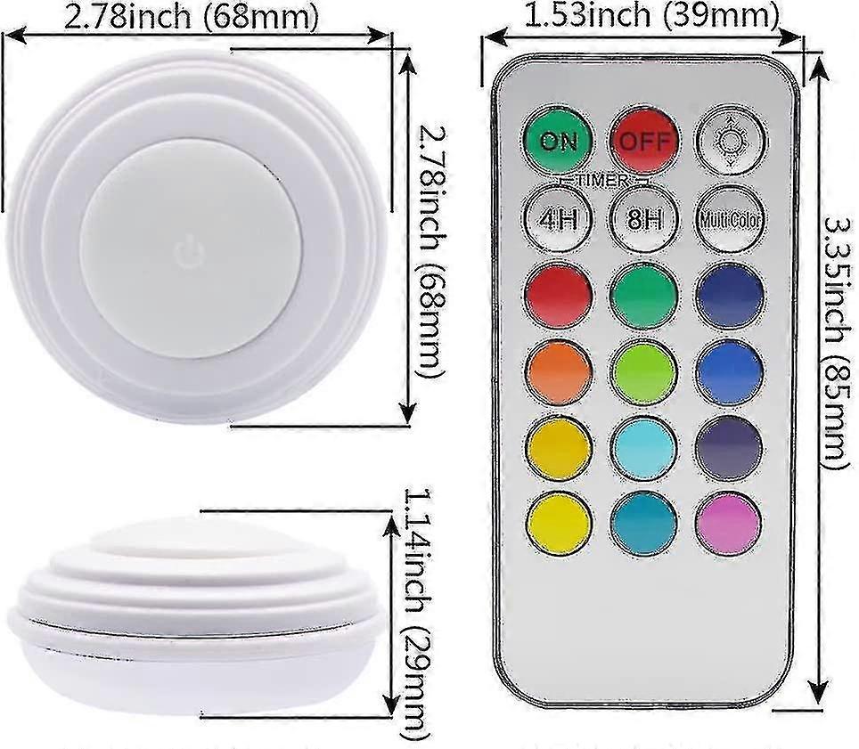 6 Pieces Cabinet Lights Led Light Wireless Remote Control Adjustable Brightness Led Cabinet Lights