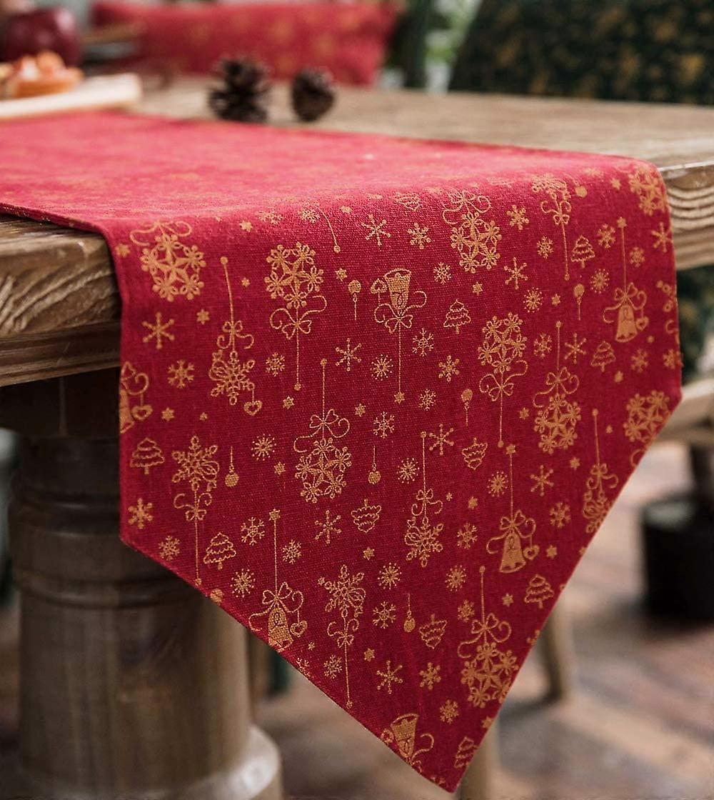 Luksus bordløper, varmstempling design 12 x 55 tommer (rød)