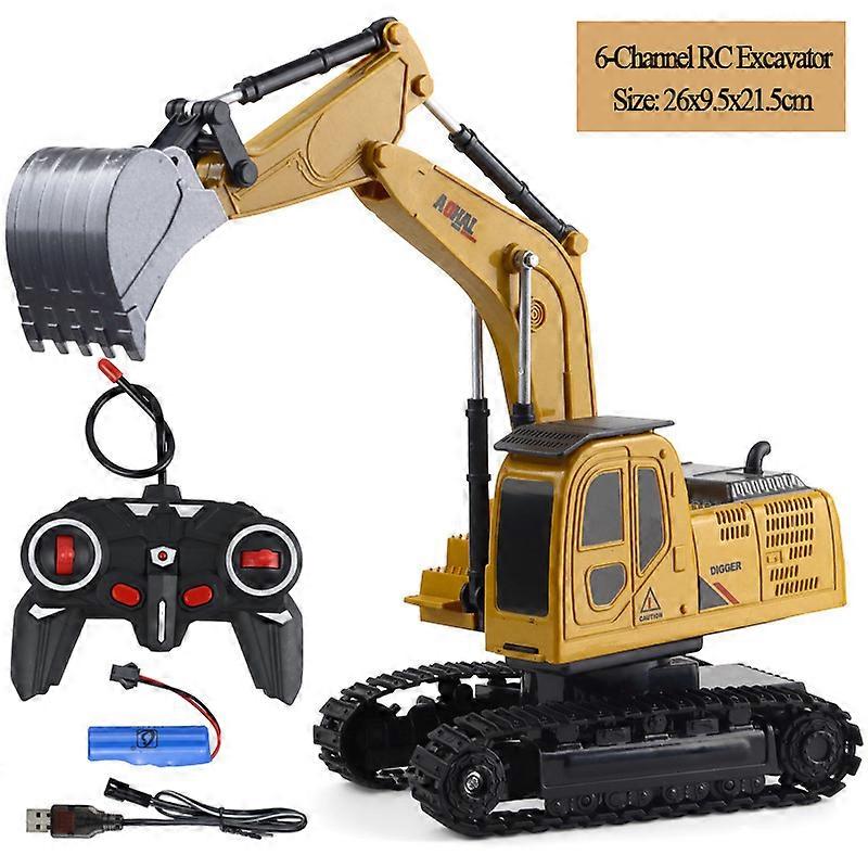 Rc Vehicle Excavator Dump Truck Crane Blender with Light Simulated Alloy Plastic Remote Control Engineering Model Toy for Boys