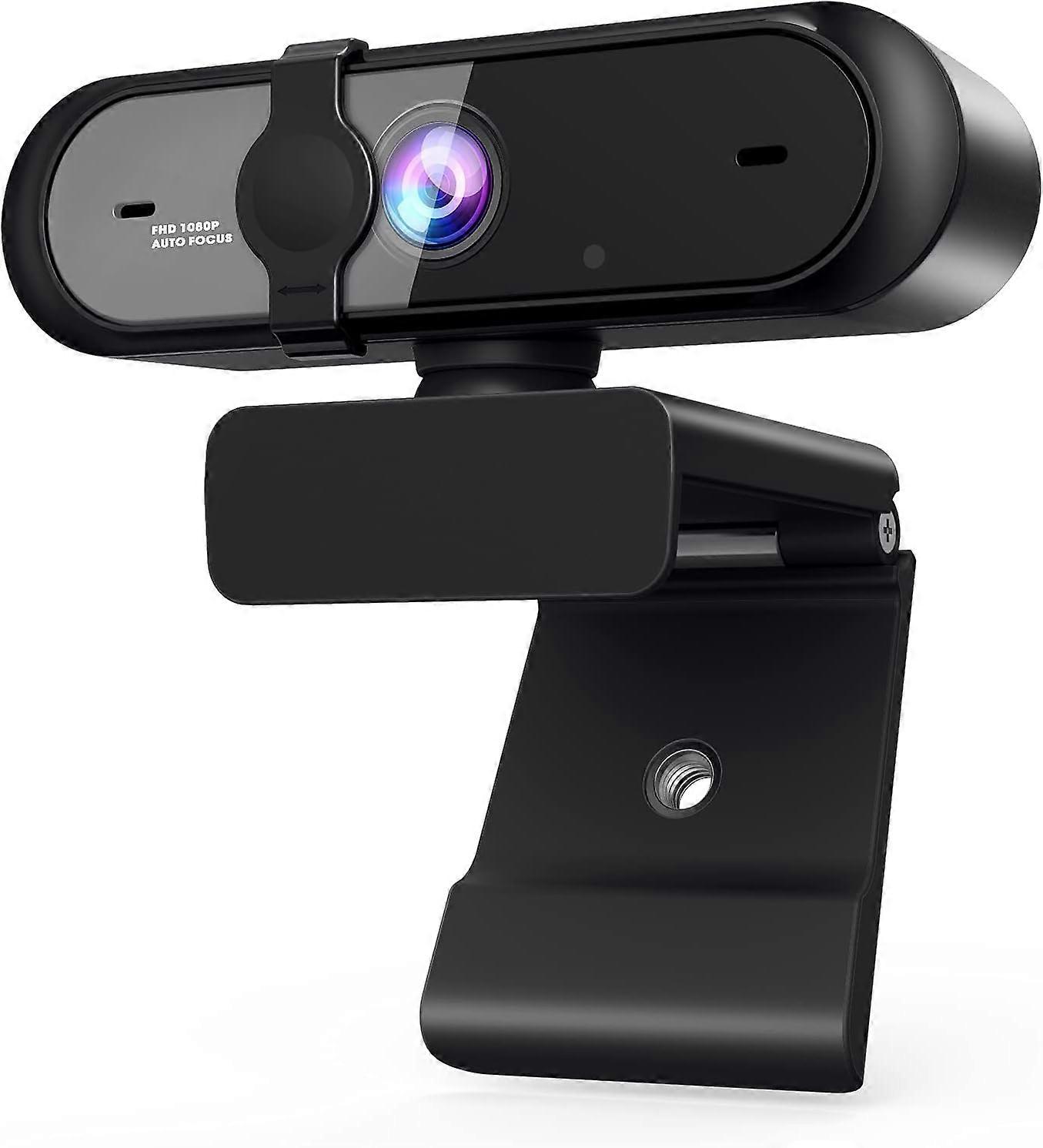 USB Webcam - 1080P with Built-in Microphone Black