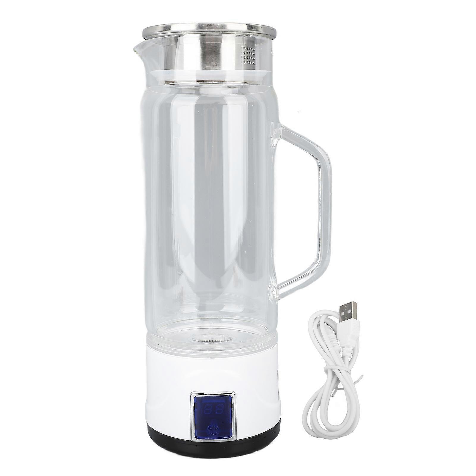 Hydrogen Water Maker Bottle 1000ml 1000 to 1500ppb High Borosilicate Glass Hydrogen Rich Water Generator with Handle for Home Fitness Office