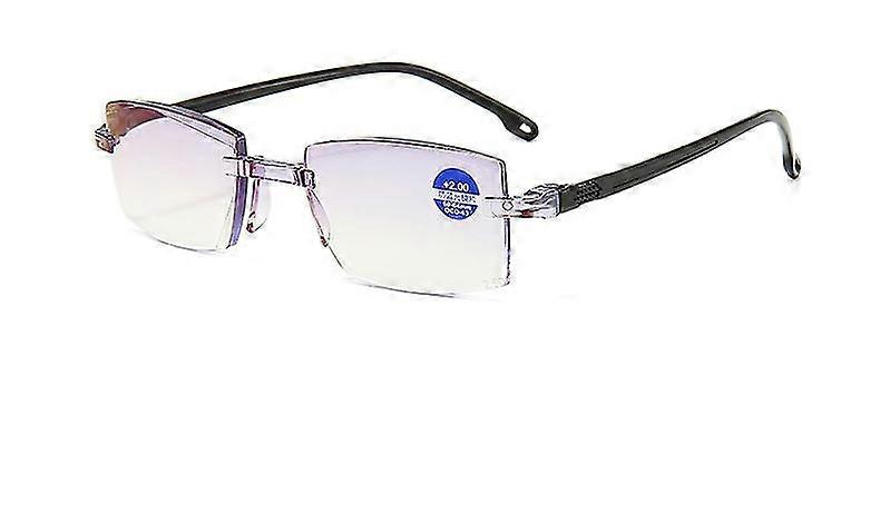 Fg Men Rimless Reading Glasses Bifocal Distant And Near Magnifying Eyeglasses For Man +100 To +400
