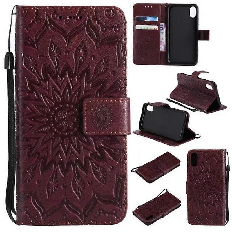 Leather Phone Case with Card Slots Sunflower Pattern for iPhone Series