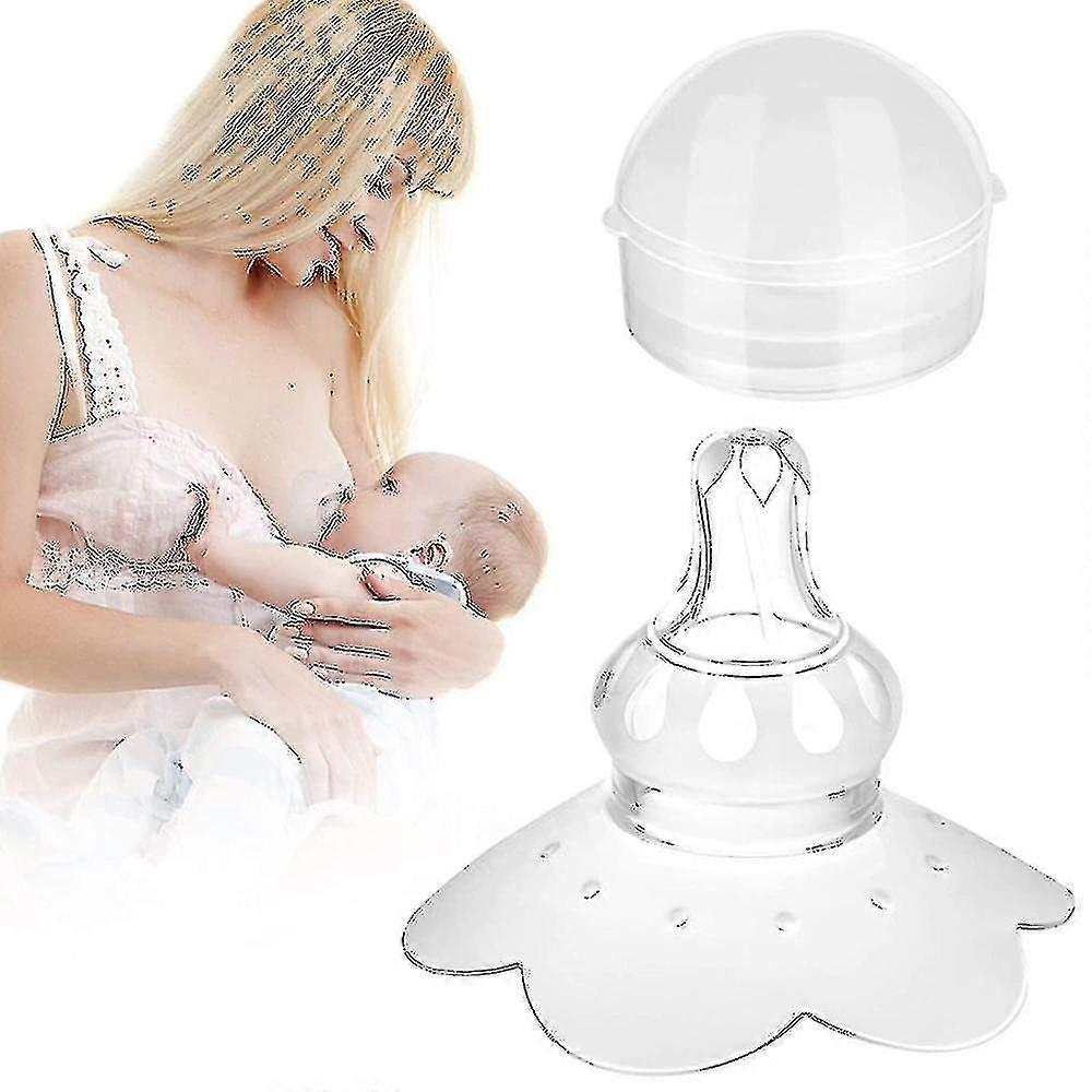 Nipple Shields For Nursing Newborn,breastfeeding Contact Nippleshield For Latch Difficulties Or Flat&inverted Nipples,soft Silicone With Travel Carryi