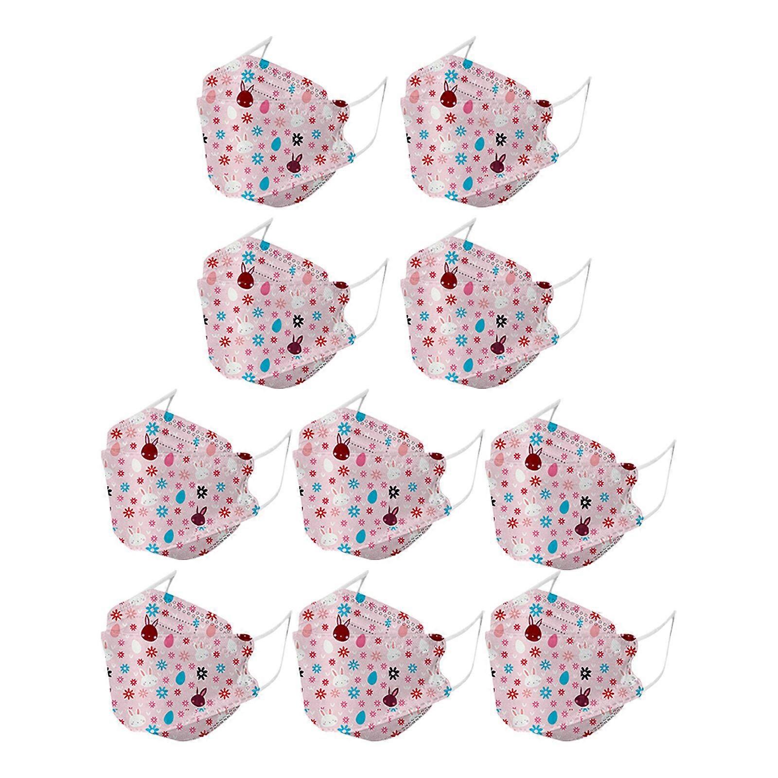 10/50pcsマスカリラス大人使い捨てマスク女性漫画印刷カワイイフェイスマスク4plyフィルター不織の魚のマスクハロウィーン