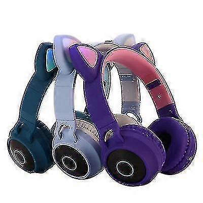 Luminous Head-mounted Bluetooth Headset, Cat Ear Wireless Foldable Bluetooth Headsetred