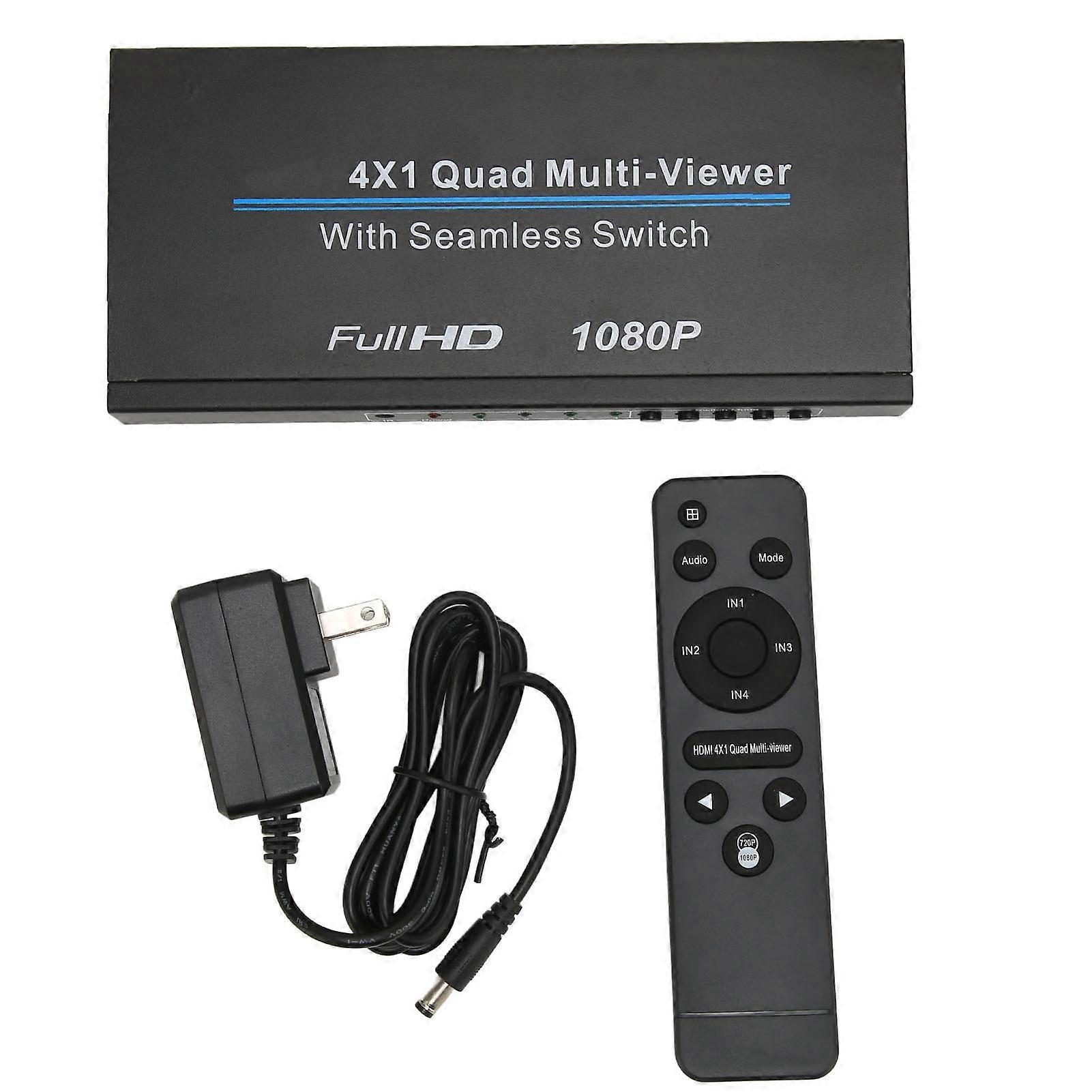 HD Multimedia Interface Quad Multi Viewer 4x1 4 in 1 Out 1080P IR HD Multimedia Interface Quad Multi Viewer 110?240V US Plug