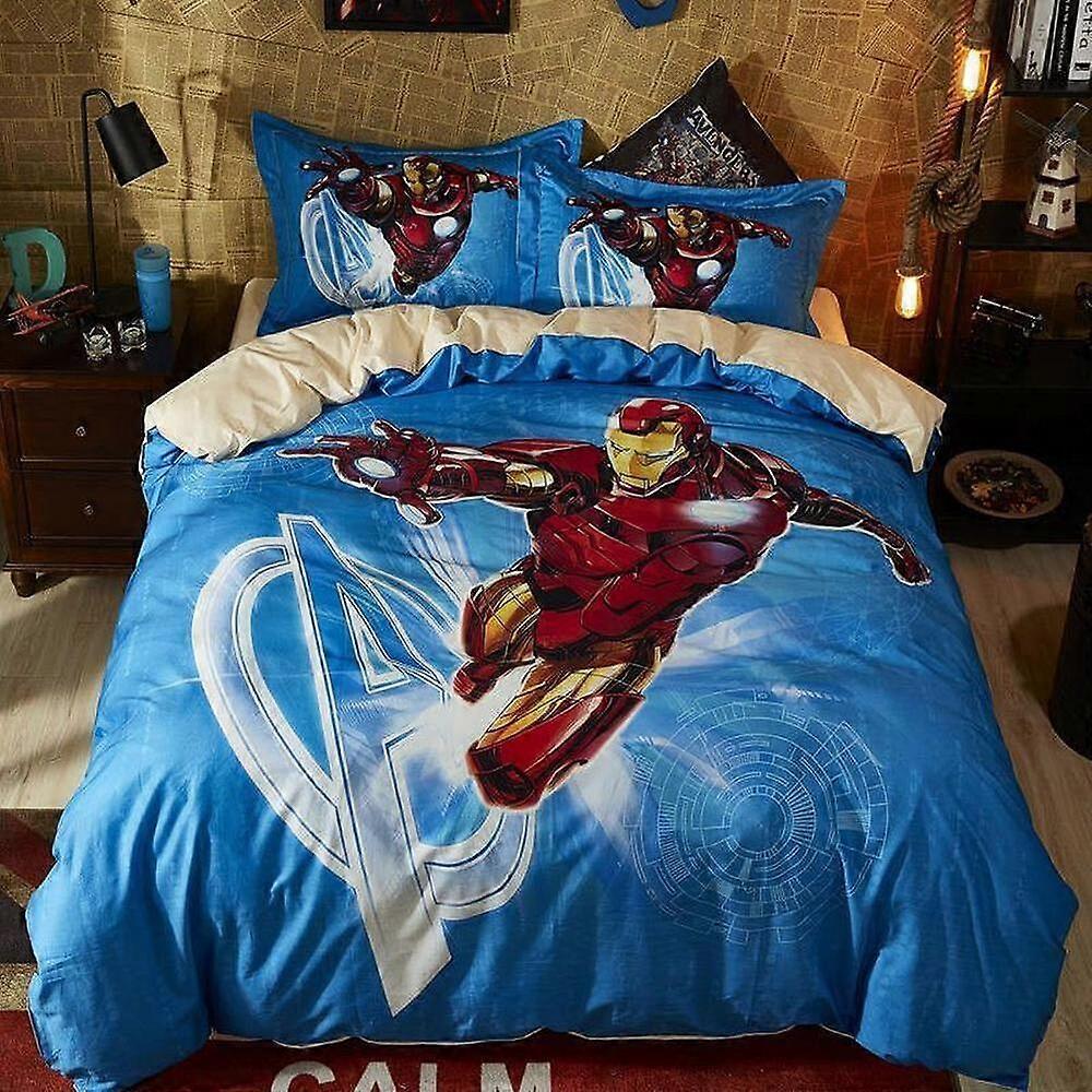 v4727 Bed Sheets   Marvel Avengers Iron Man Superhero  Duvet Cover Set Bed Sheets IU4727