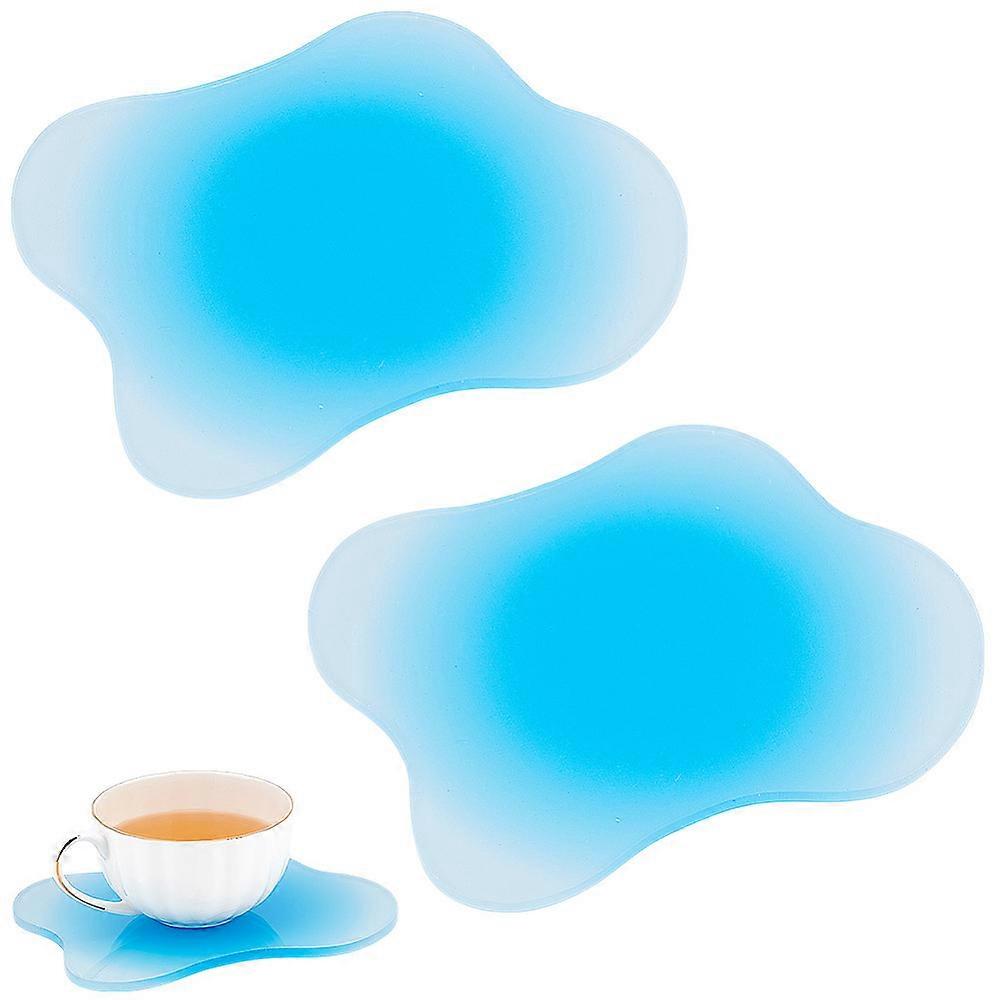 Acrylic Coasters Cup Mat Cloud Cyan 129x165x5mm
