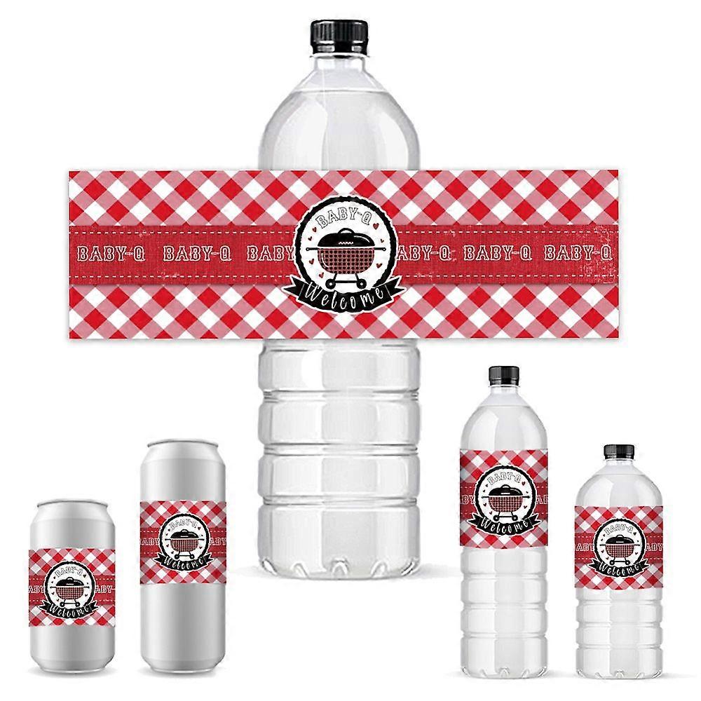 Bottle Label Adhesive Stickers Rectangle Tartan 216x64mm