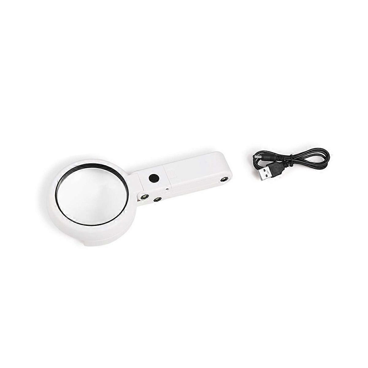 Portable Foldable Magnifier Magnifying Glasses with 8 LED Light 5X/11X Handheld Magnifier for Seniors Children Reading