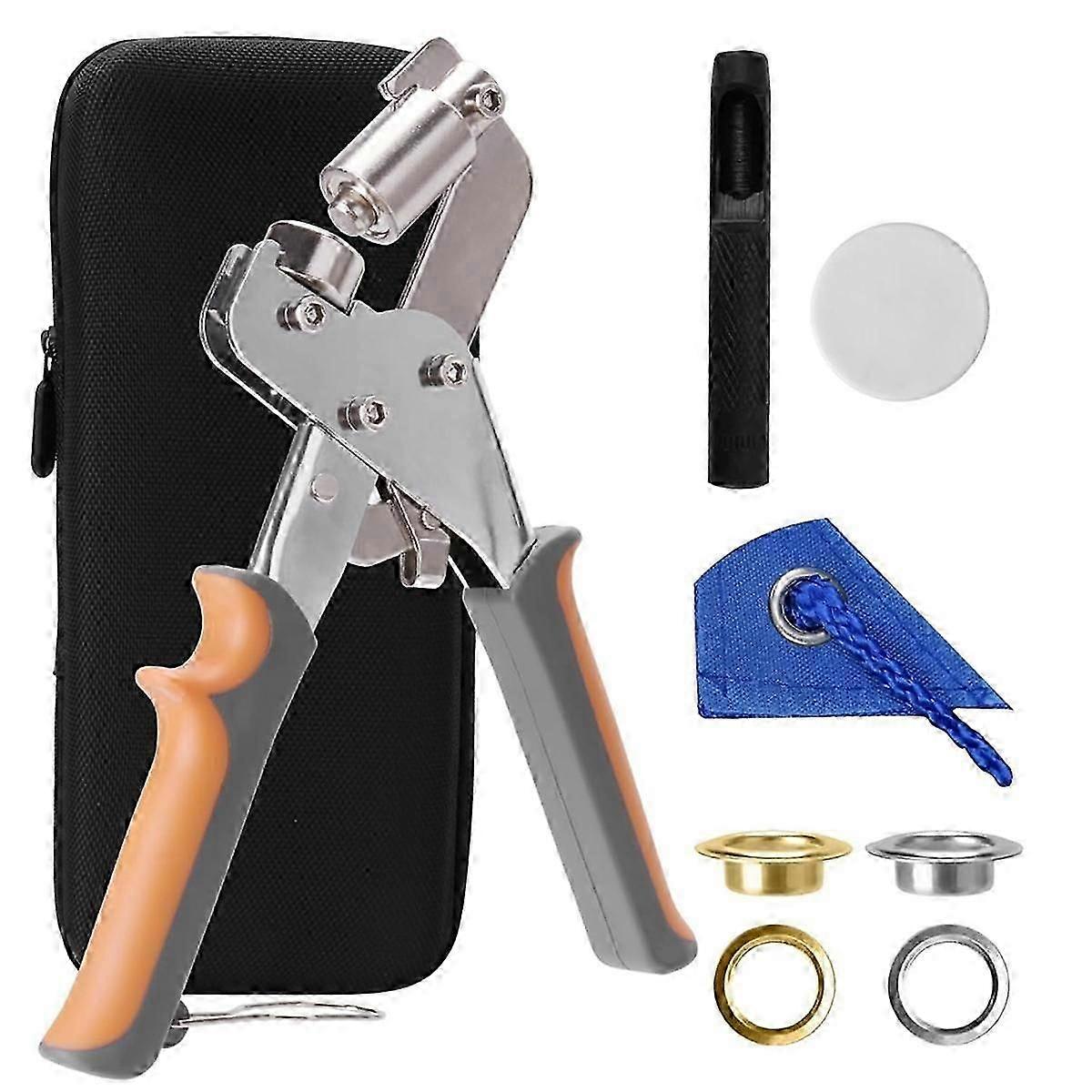 Kit d’outils à œillets, œillets de 3/8 pouce (10 mm), kit de pinces à œillets adapté pour bâche/cuir/artisanat